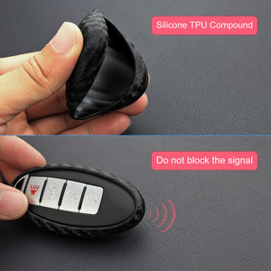 2013-2019 Infiniti QX50 QX60 QX70 QX80 Leather Silicone Car Key Case Cover With Buckle Generic