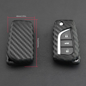 2018-2020 Toyota Camry C-HR Leather Silicone Car Key Case Cover With Buckle Generic