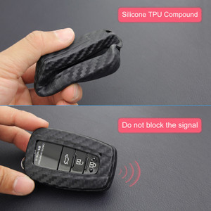 2016- Toyota Camry Prius RAV4 Avalon Corolla Leather Silicone Car Key Case Cover With Buckle Generic