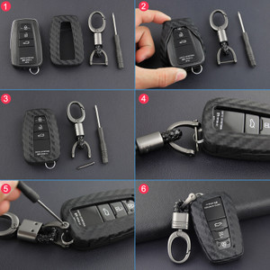 2016- Toyota Camry Prius RAV4 Avalon Corolla Leather Silicone Car Key Case Cover With Buckle Generic