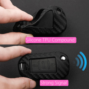 2014-2020 Citroën C3 C4 C5 Leather Silicone Car Key Case Cover With Buckle Generic