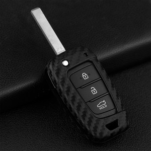 2018-2020 Hyundai Accent Santa Fe Veloster Leather Silicone Car Key Case Cover With Buckle Generic