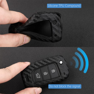 2018-2020 Hyundai Accent Santa Fe Veloster Leather Silicone Car Key Case Cover With Buckle Generic