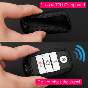 2014-2020 Kia Leather Silicone Car Key Case Cover With Buckle