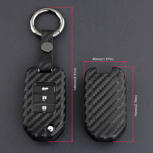 2013-2019 Honda Civic CR-V Odyssey Accord Leather Silicone Car Key Case Cover With Buckle Generic