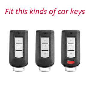2008-2019 Mitsubishi Outlander Eclipse Cross ASX Lancer Leather Silicone Car Key Case Cover With Buckle Generic