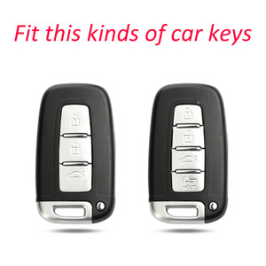 2009-2015 Hyundai Elantra Genesis Veloster Leather Silicone Car Key Case Cover With Buckle Generic