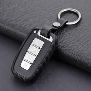 2009-2015 Hyundai Elantra Genesis Veloster Leather Silicone Car Key Case Cover With Buckle Generic