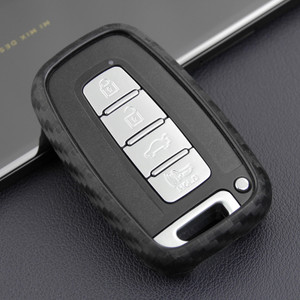 2009-2015 Hyundai Elantra Genesis Veloster Leather Silicone Car Key Case Cover With Buckle Generic
