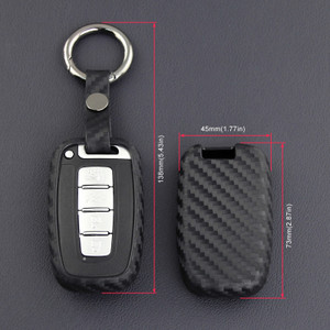 2009-2015 Hyundai Elantra Genesis Veloster Leather Silicone Car Key Case Cover With Buckle Generic