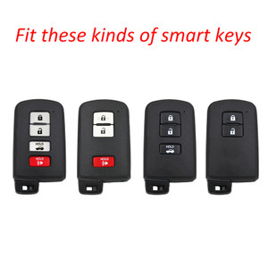 2012-2019 Toyota Highlander Corolla RAV4 Avalon Camry Leather Silicone Car Key Case Cover With Buckle Generic