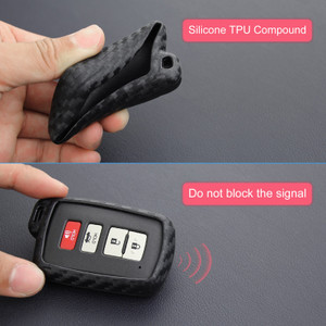 2012-2019 Toyota Highlander Corolla RAV4 Avalon Camry Leather Silicone Car Key Case Cover With Buckle Generic