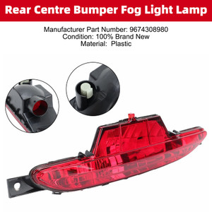 Rear Centre Bumper Fog Light Lamp 9674308980 For Peugeot 208 Hatchback 2012-2019