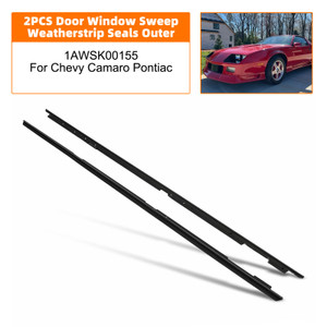 1982-1992 Chevrolet Camaro Outer Side 2PCS Door Window Sweep Weatherstrip Seals Outer 1AWSK00155 Generic