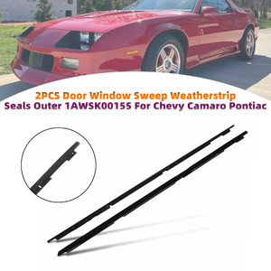 1982-1992 Chevrolet Camaro Outer Side 2PCS Door Window Sweep Weatherstrip Seals Outer 1AWSK00155 Generic