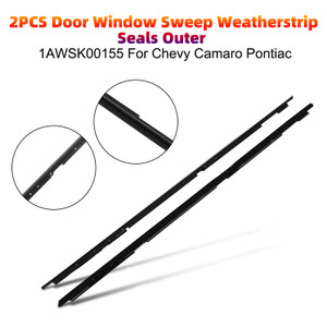1982-1992 Pontiac Firebird Outer Side 2PCS Door Window Sweep Weatherstrip Seals Outer 1AWSK00155 Generic