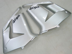 2004-2005 Kawasaki ZX 10R Amotopart Fairings Silver Black Ninja Racing Customs Fairing