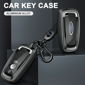 Aluminum Alloy TPU SIL Car Key Case Cover With Buckle For Ford