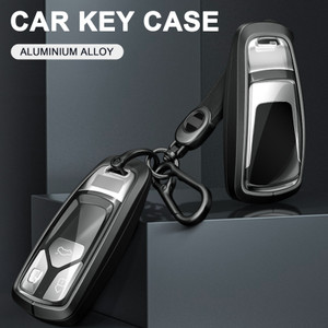 Aluminum Alloy TPU BLK Car Key Case Cover With Buckle For Audi A6l A4l A3