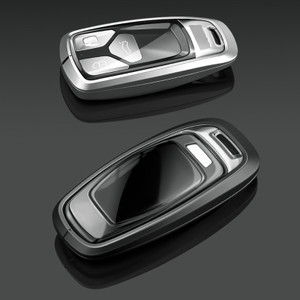 Aluminum Alloy TPU Car Key Case Cover With Buckle Black For Audi A6l A4l A3