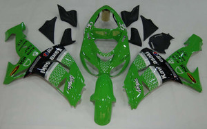Fairings Kawasaki ZX 10R Green Black No.56 Nakano Racing (2006-2007)