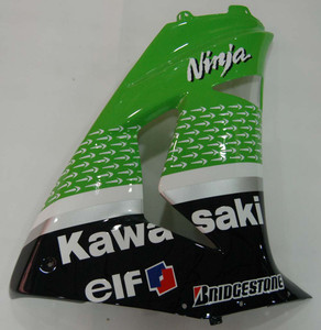 Fairings Kawasaki ZX 10R Green Black No.56 Nakano Racing (2006-2007)