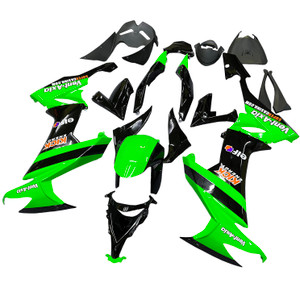 Fairings Kawasaki ZX10R Green Black ZX10R Racing (2008-2010)