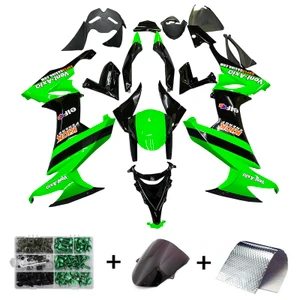 Fairings Kawasaki ZX10R Green Black ZX10R Racing (2008-2010)