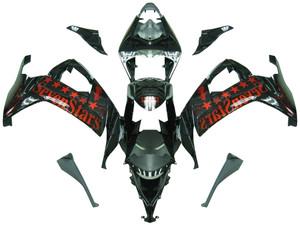 Fairings Kawasaki ZX10R Black Orange SevenStars Racing (2008-2010)
