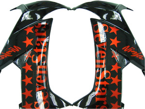 Fairings Kawasaki ZX10R Black Orange SevenStars Racing (2008-2010)