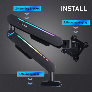 Gaming Monitor Arm 32inch Desktop Computer Monitor Stand RGB Light Monitor Stand