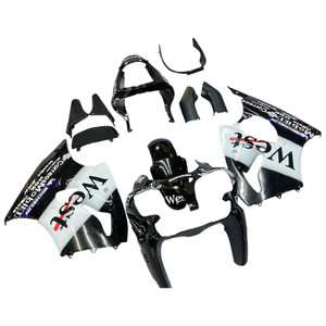 Fairings Plastics Kawasaki ZX6R 636 Black West Racing (2000-2002)