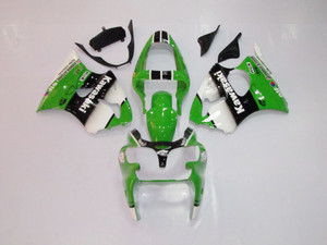 Fairings Plastics Kawasaki ZX6R 636 Green White Black Ninja Racing (2000-2002)