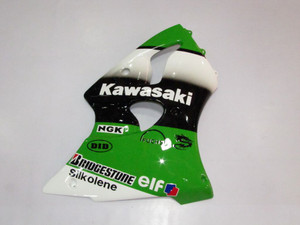 Fairings Plastics Kawasaki ZX6R 636 Green White Black Ninja Racing (2000-2002)