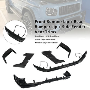 Dry Carbon Fiber Front Rear Bumper Lip + Side Air Vent Fit Benz G W465 2025+