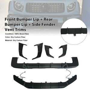 Dry Carbon Fiber Front Rear Bumper Lip + Side Air Vent Fit Benz G W465 2025+