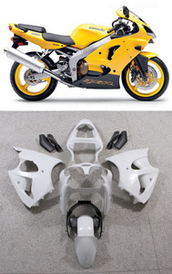 Fairings Plastics Kawasaki ZX6R 636 Yellow ZX6R Racing (2000-2002)