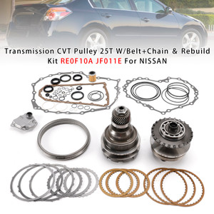 Transmission CVT Pulley 25T W/Belt+Chain & Rebuild Kit RE0F10A JF011E For Nissan