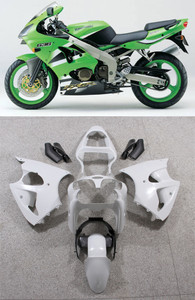 Fairings Plastics Kawasaki ZX6R 636 Green ZX6R Racing (2000-2002)