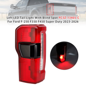Left LED Tail Light With Blind Spot For Ford F-250 F350 F450 Super Duty 23-2026