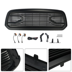 Black Big Horn Style Front Bumper Grill Grille Fit Dodge Ram 1500 2013-2018