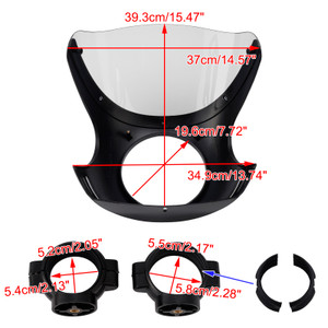 Windshield WindScreen fit for BMW R NINE T 2014-2024 Black+Clear