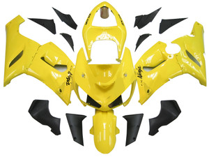 Fairings Kawasaki ZX6R 636 Yellow Black Ninja Racing  (2005-2006)