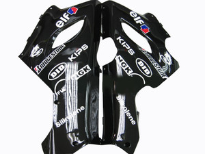 Fairings Kawasaki ZX6R 636 White Black elf ZX6R Racing  (2005-2006)