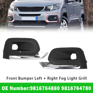 Front Bumper Left + Right Fog Light Grill 9816764780 For Peugeot Rifter 2019-2025
