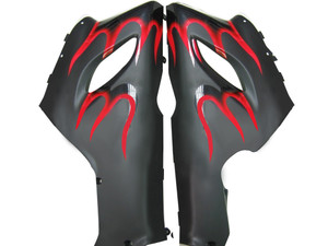 Fairings Kawasaki ZX6R 636 Red & Black Flame Ninja Racing  (2005-2006)