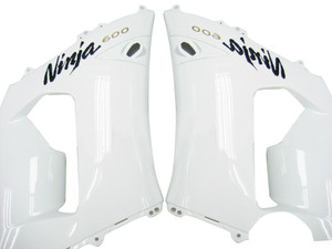 Fairings Kawasaki ZX6R 636 White ZX6R Ninja Racing  (2005-2006)