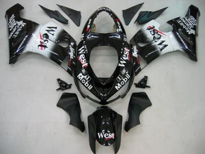 Fairings Kawasaki ZX6R 636 Black White West ZX6R  Racing  (2005-2006)