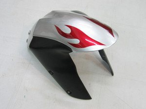 Fairings Kawasaki ZX6R 636 Silver & Red Flame Ninja  Racing  (2005-2006)