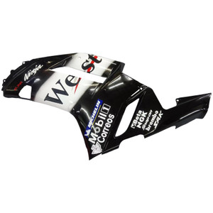 Amotopart Fairings Kawasaki ZX6R ZX636 Black White West Ninja Racing (2007-2008) Customs Fairing